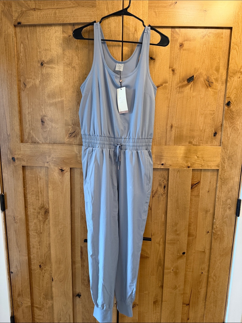 Calia Grey Pearl Sleeveless Cargo Pocket Jumpsuit